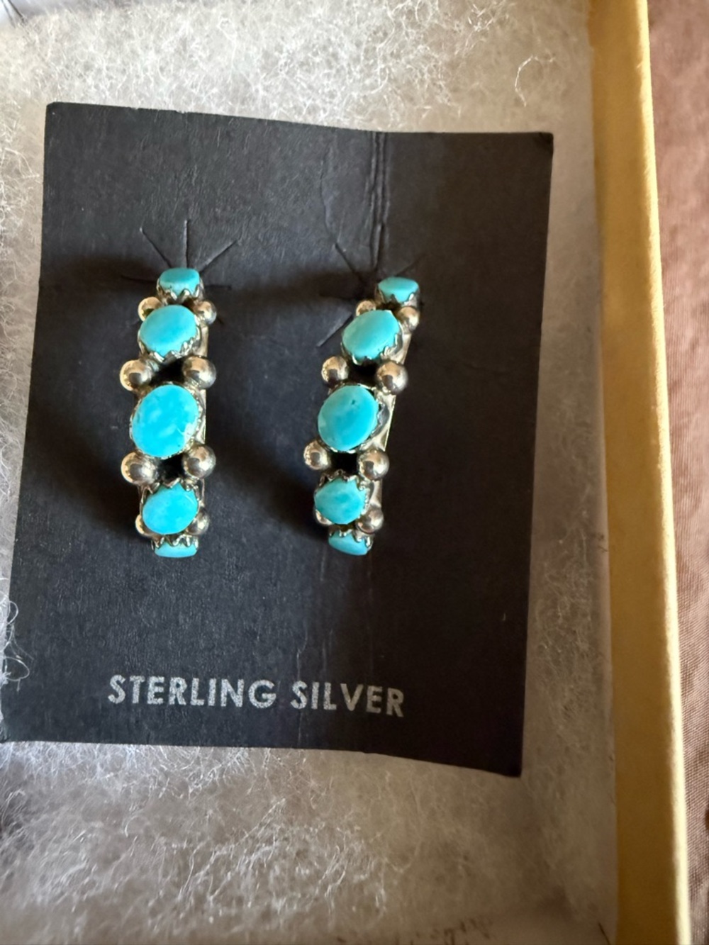 Sterling Silver Turquoise Hoop Earrings
